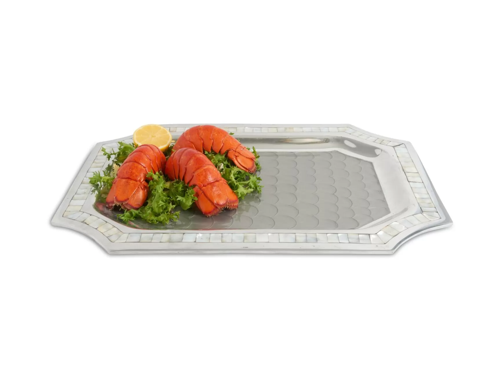 Julia Knight Classic 20" Octagonal Tray Platinum Cheap
