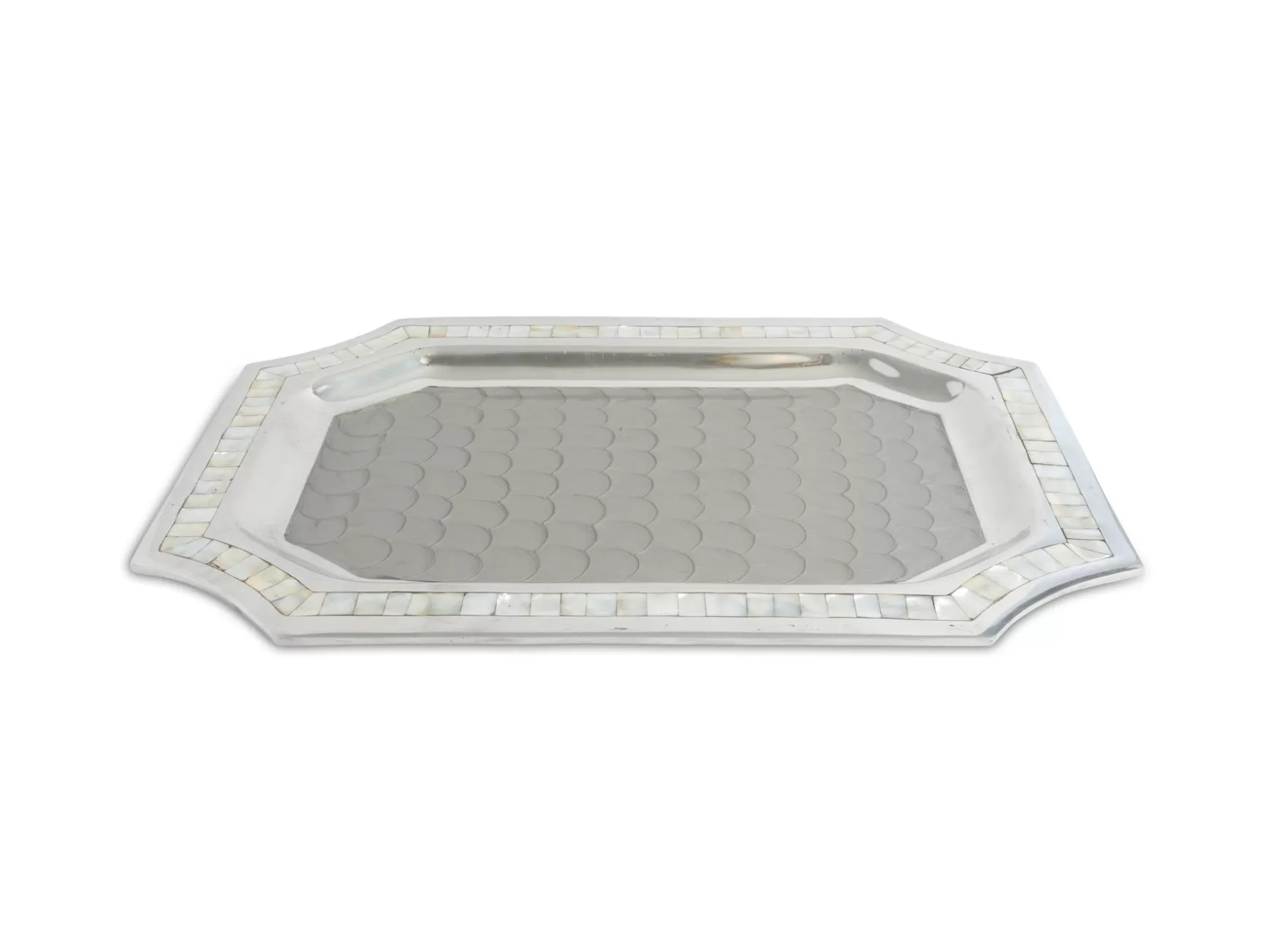 Julia Knight Classic 20" Octagonal Tray Platinum Cheap