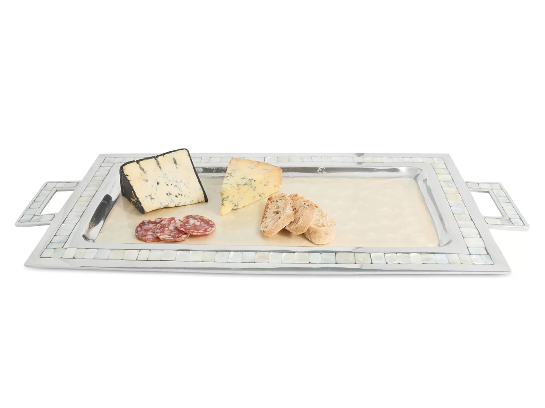 Julia Knight Classic 25" Rectangular Tray W/Handles Snow Hot