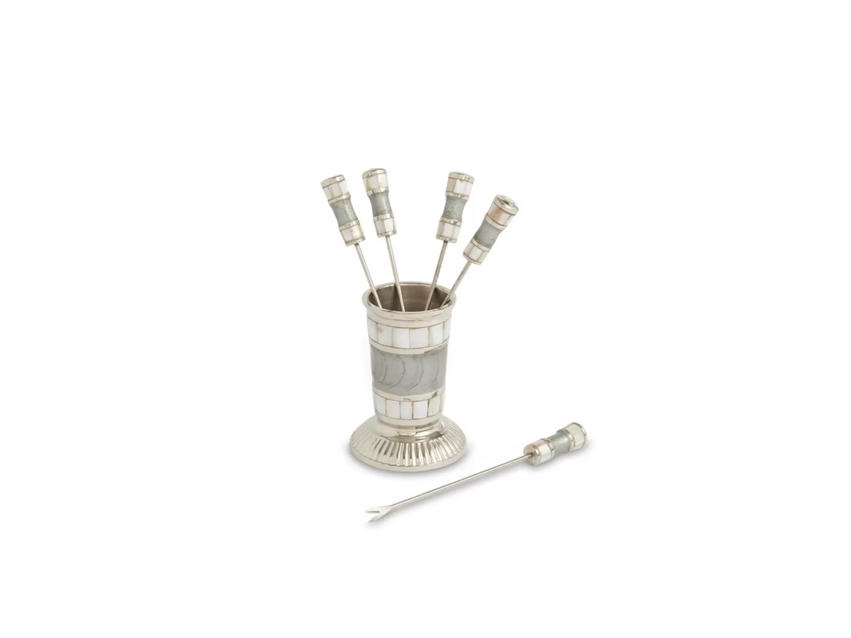 Julia Knight Classic Cocktail Pick Set Platinum Clearance