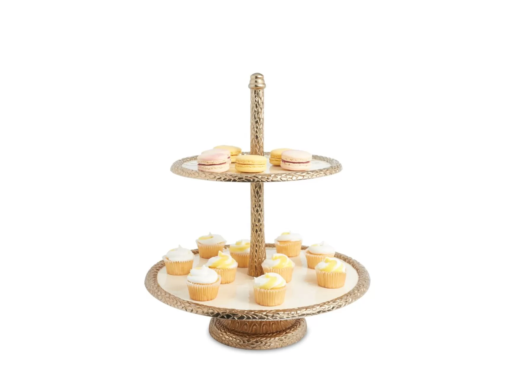 Julia Knight Florentine 13.5" Two-Tiered Server Gold Snow Cheap