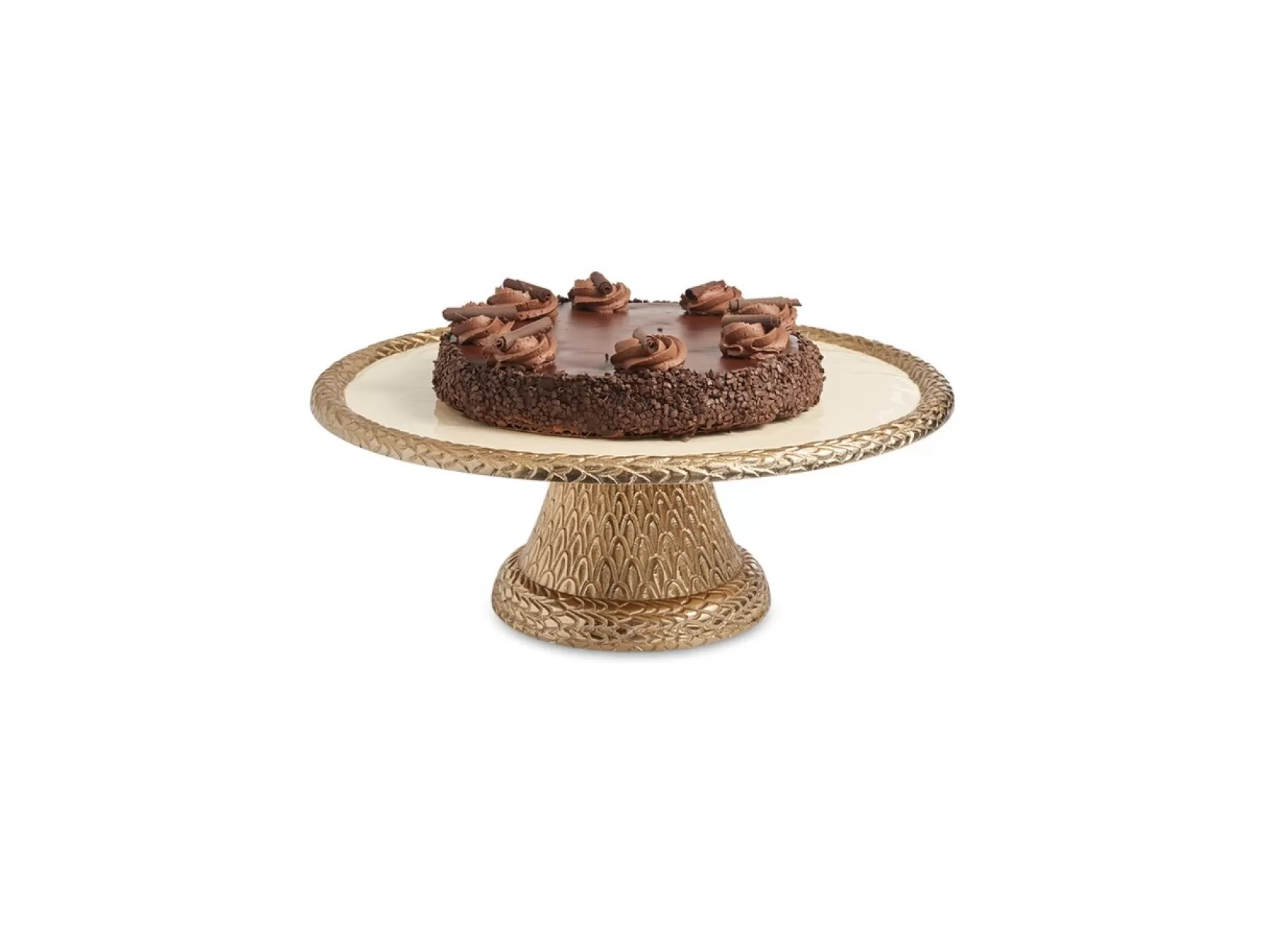 Julia Knight Florentine 14" Pedestal Server Gold Snow Discount