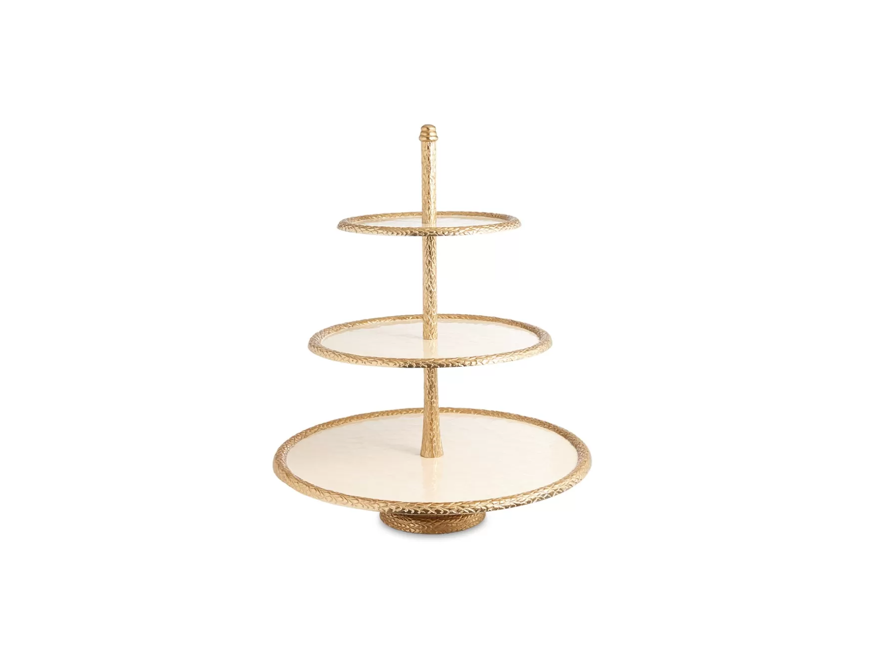 Julia Knight Florentine 18" Three-Tiered Server Gold Snow Sale