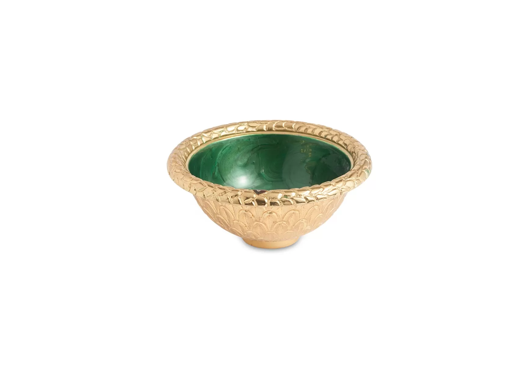 Julia Knight Florentine 4.25" Round Bowl Gold Emerald Best