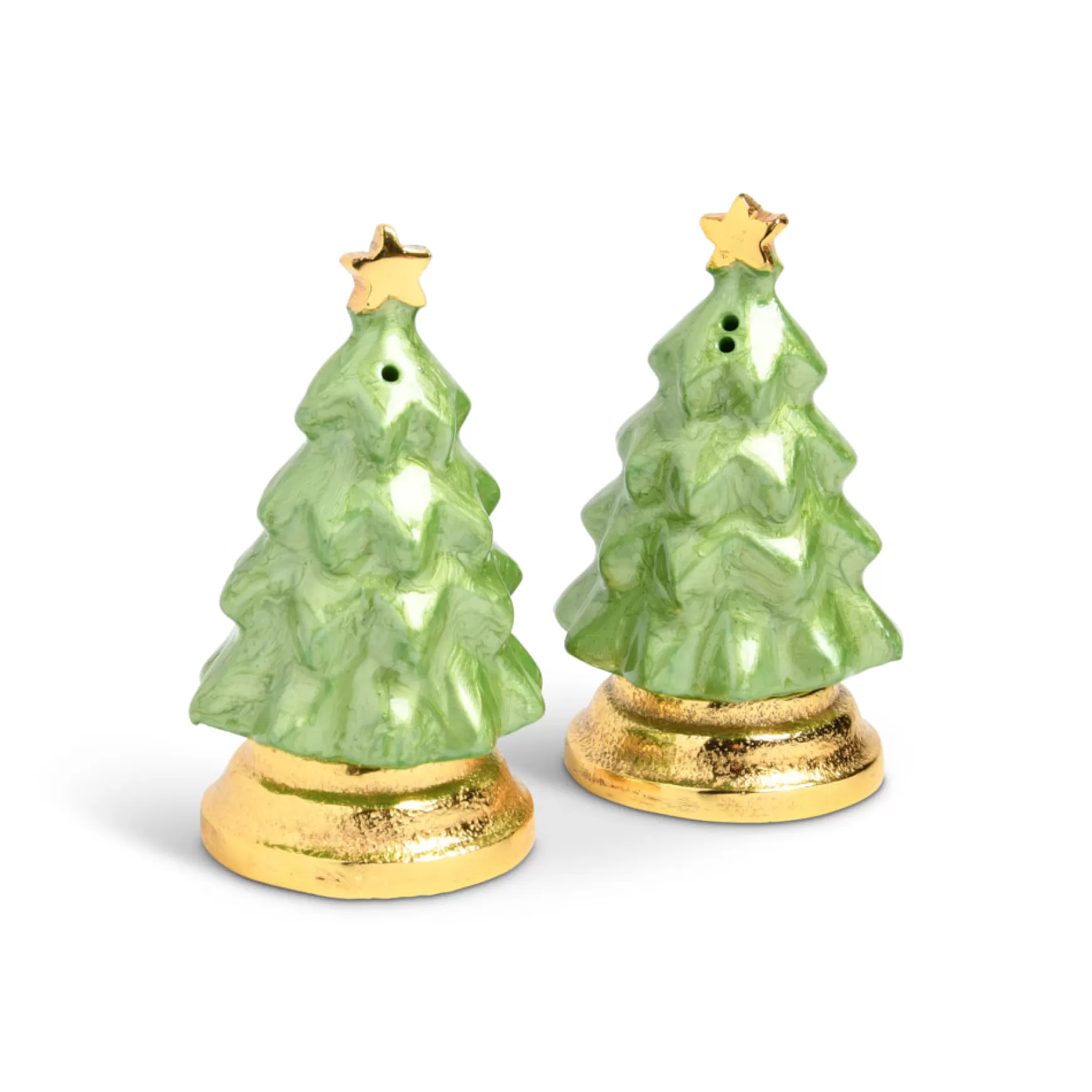 Julia Knight Holly Sprig Tree Salt & Pepper Shaker Gold Mojito New