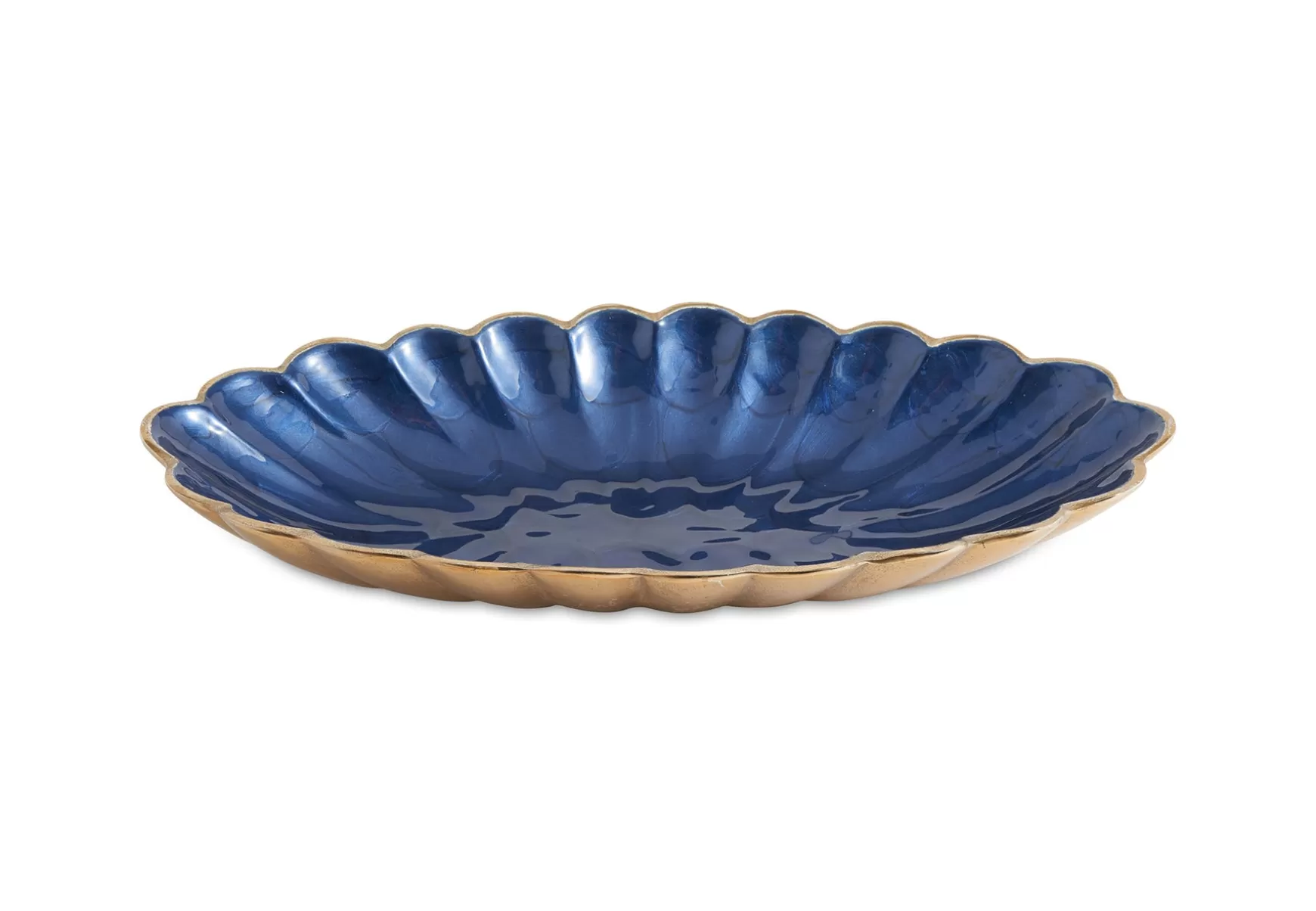Julia Knight Peony 16" Oval Bowl Gold Sapphire Outlet