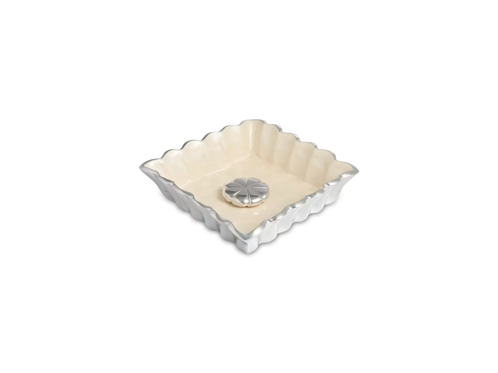 Julia Knight Peony 6.5" Cocktail Napkin Holder & Weight Snow Hot