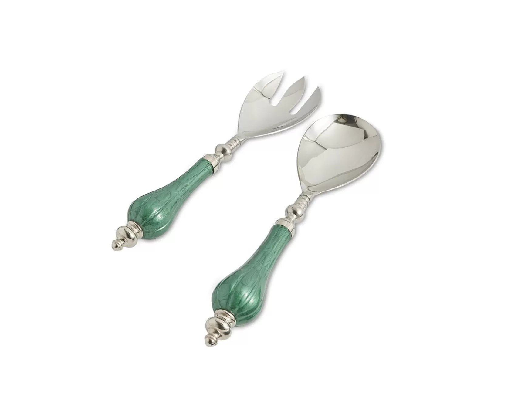Julia Knight Peony Salad Serving Set Emerald New