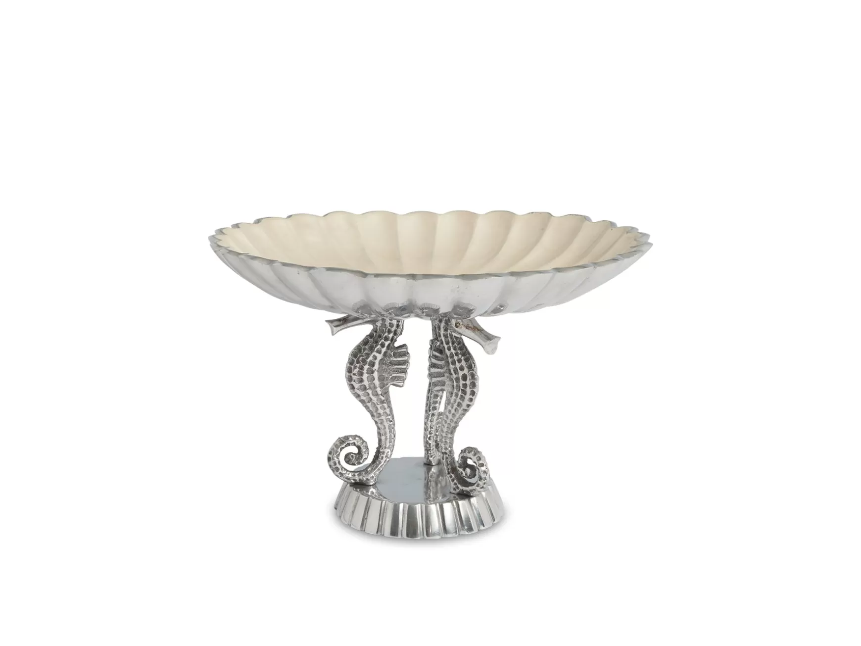 Julia Knight Sea Horse 10" Pedestal Bowl Snow Best