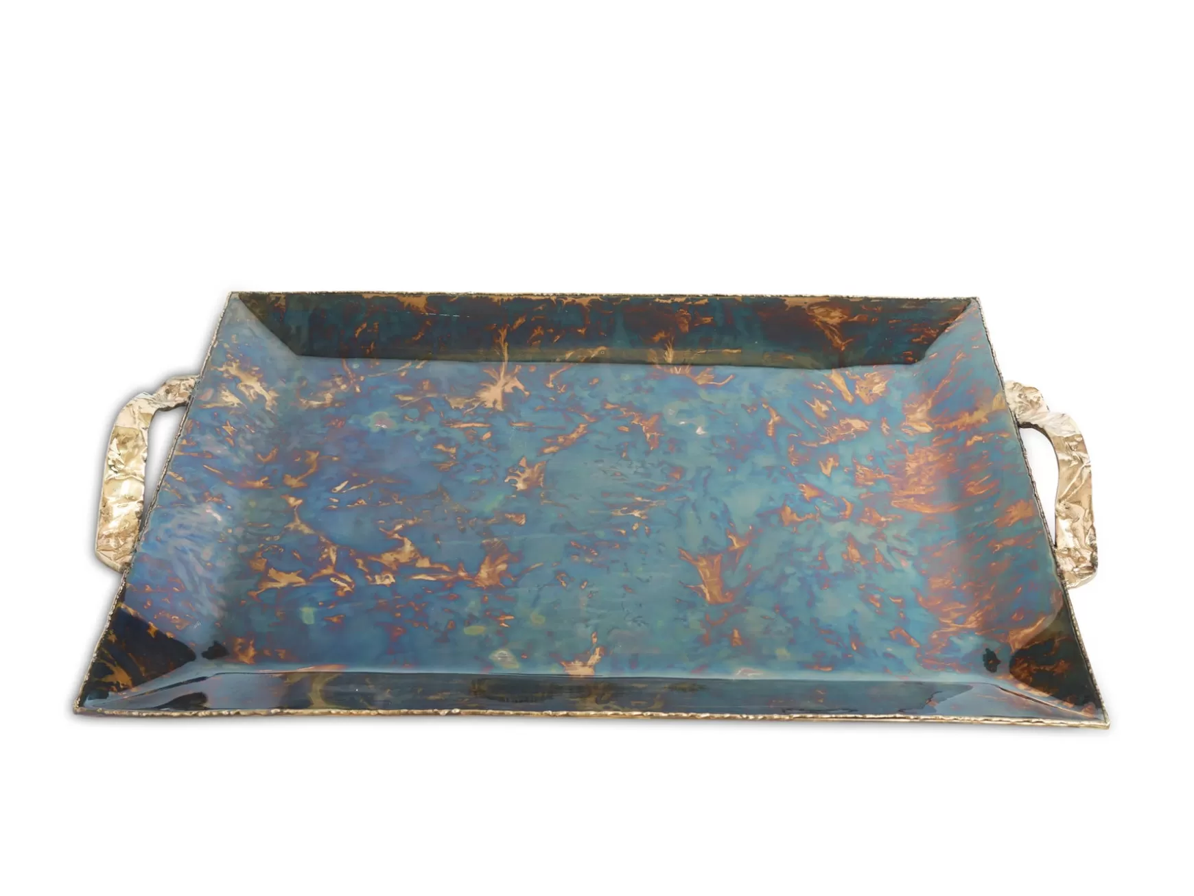 Julia Knight Sierra 20" Rectangular Tray Rainbow Bronze Fashion