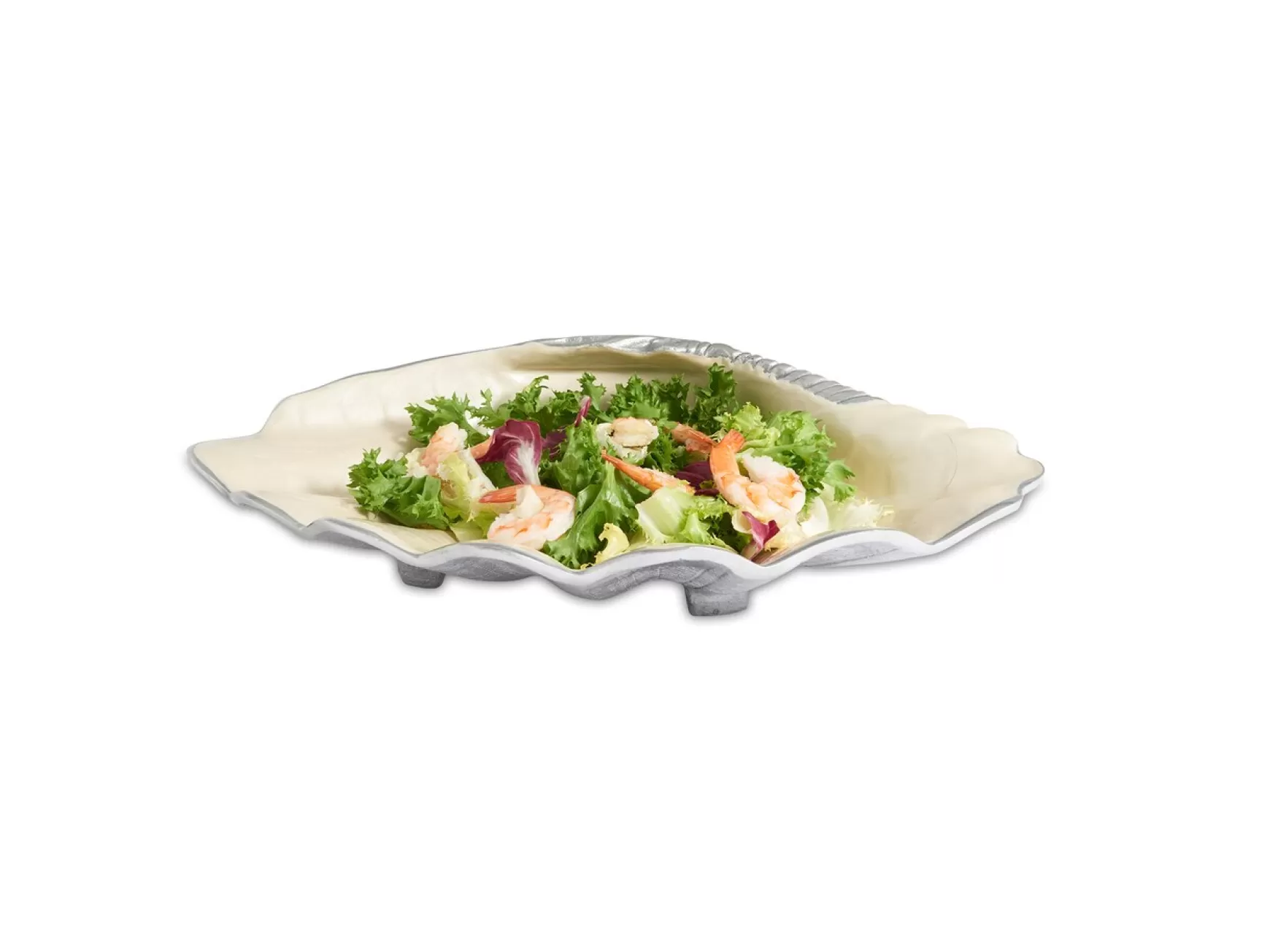 Julia Knight Tahitian Clam Shell 17.5" Bowl Snow New